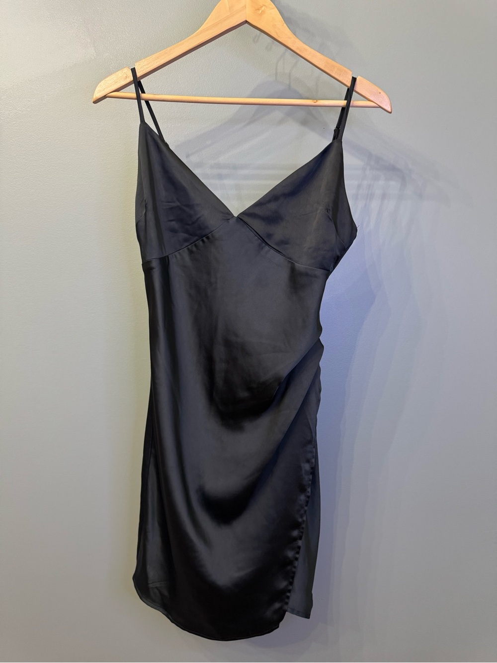 Altar'd State Black Satin Slip Chemise